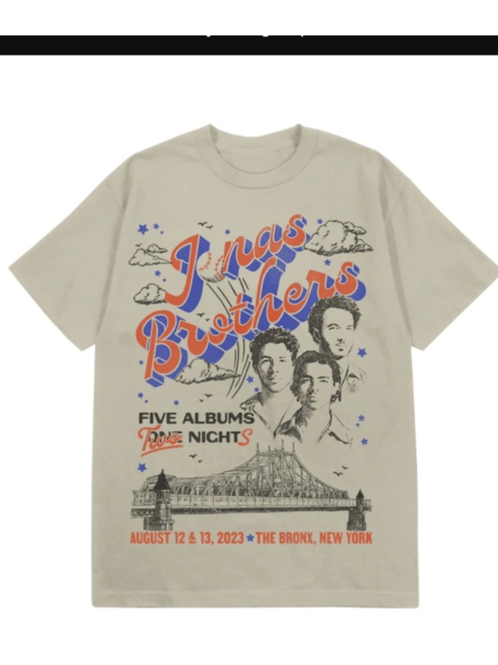 Jonas brothers Yankee Stadium Tour Shirt 2023